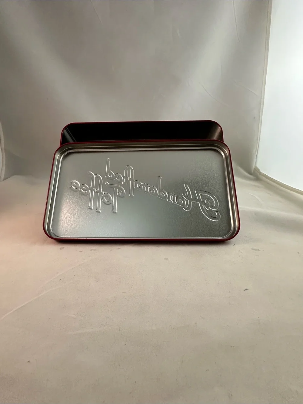 Williams Sonoma Handcrafted Toffee Tin - Red & White